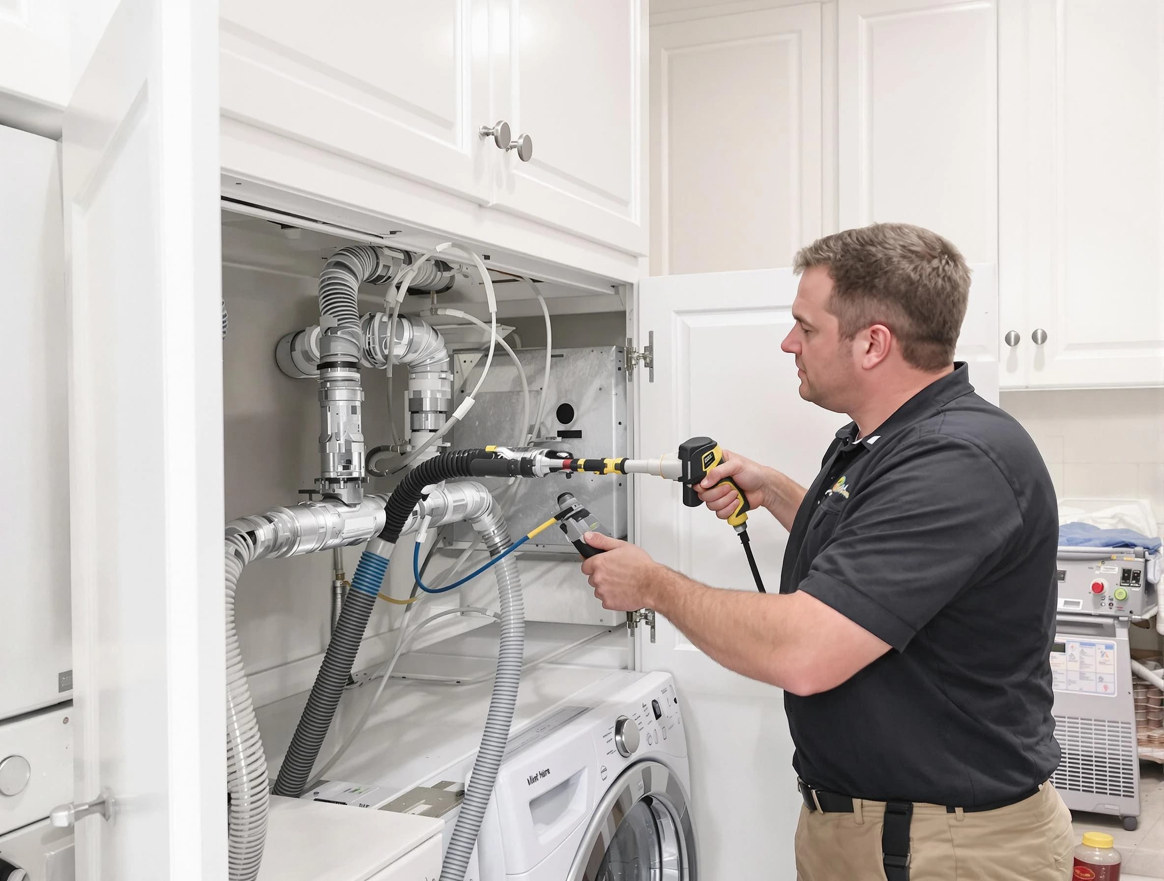 Murrieta Dryer Vent Cleaning professional removing severe blockage from a clogged dryer vent in Murrieta
