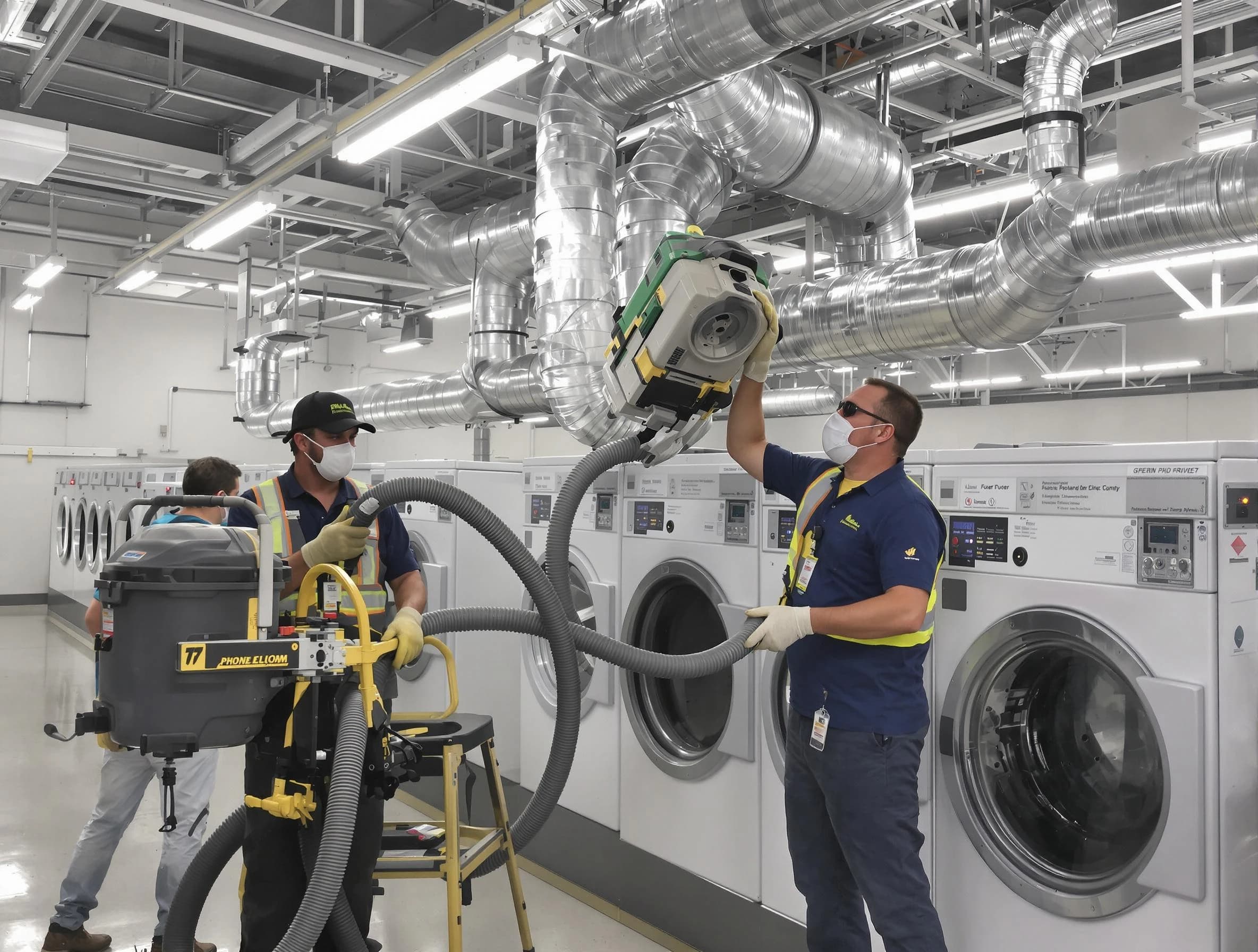 Murrieta Dryer Vent Cleaning team cleaning large-scale industrial dryer vent systems at a facility in Murrieta