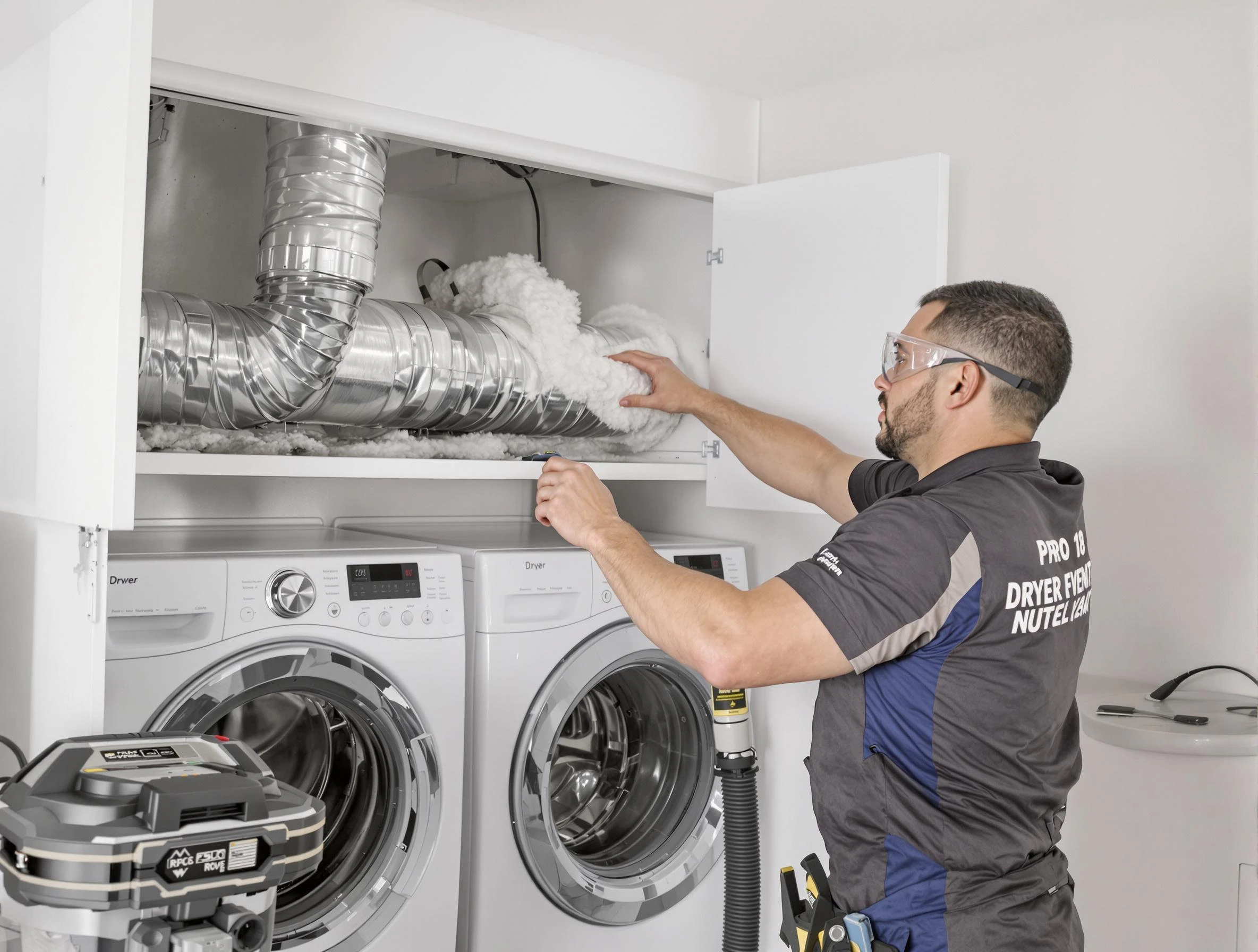 Murrieta Dryer Vent Cleaning certified technician performing specialized gas dryer vent cleaning in Murrieta