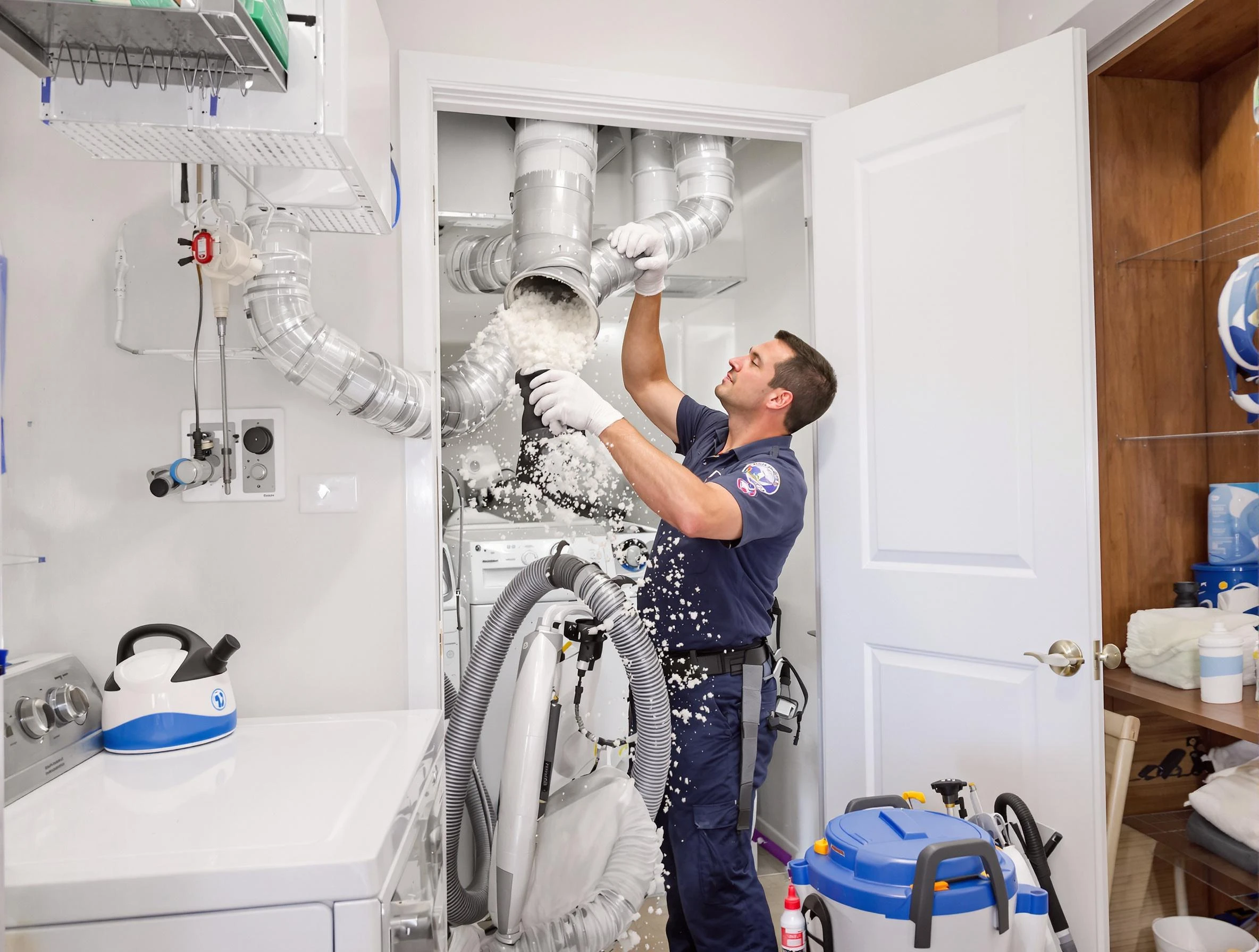 Murrieta Dryer Vent Cleaning technician delivering thorough residential dryer vent cleaning service in Murrieta